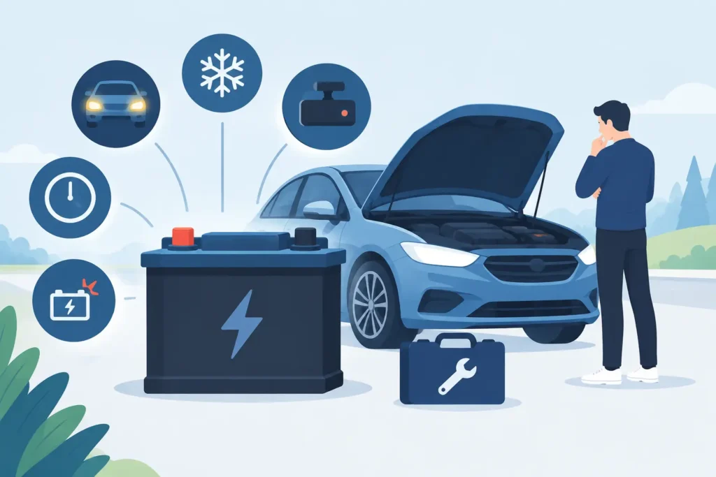 Miksi auton akku tyhjenee Syyt ja ratkaisut | ZK-Detailing Miksi auton akku tyhjenee? Syyt ja ratkaisut